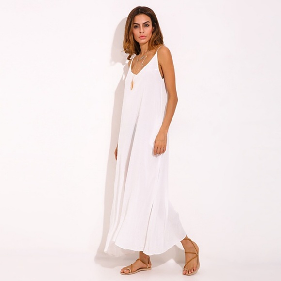 HP||🌟NEW! Grace V-neck Maxi Dress WHITE - Picture 4 of 6
